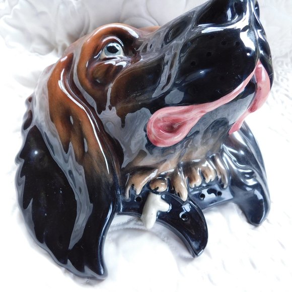 BIG Antique Vintage BESWICK Figural Dog Double String Holder Nose Dispenser RARE - Picture 3 of 7